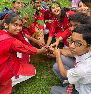 Children Planting Trees